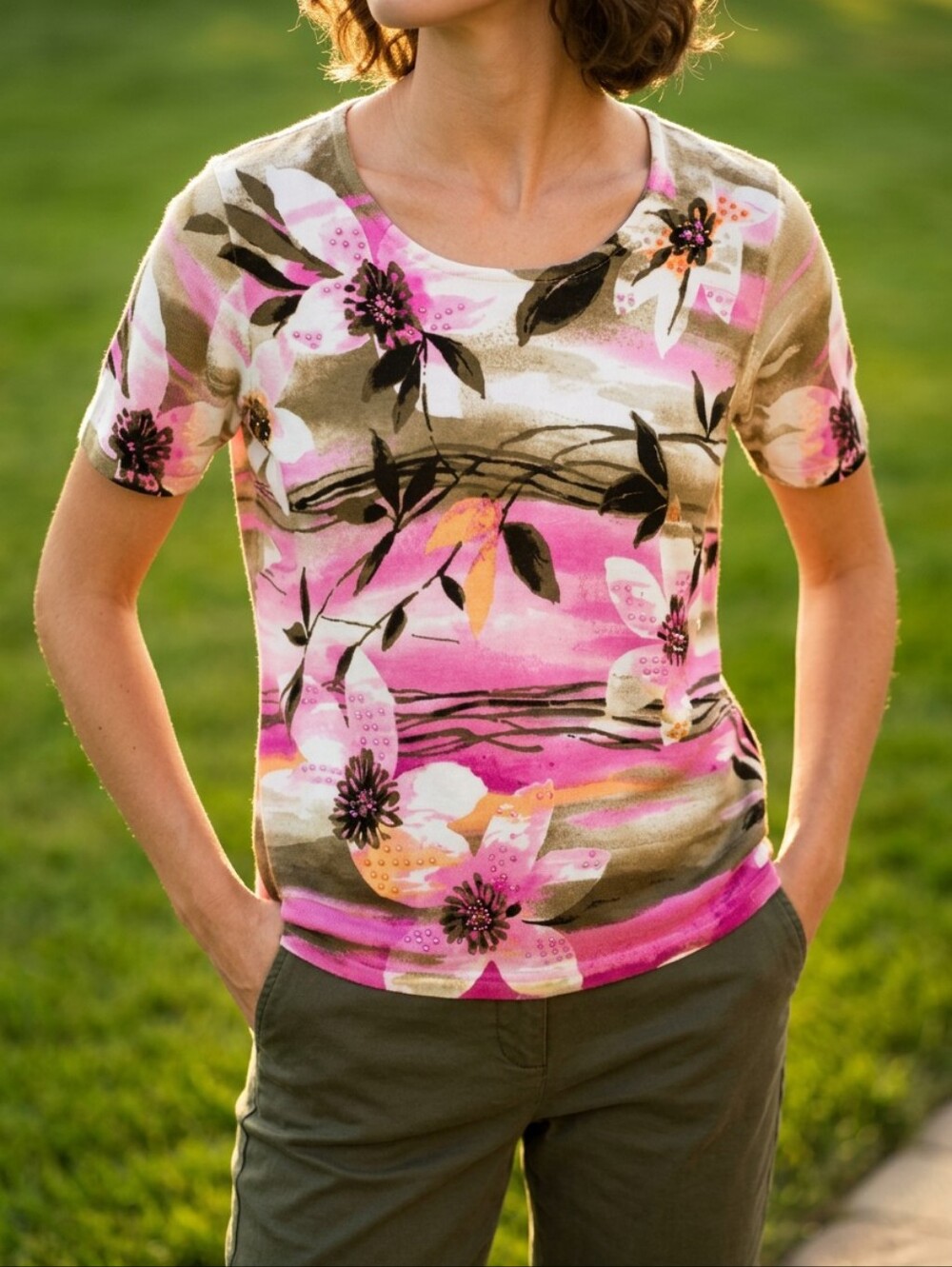 Alfred Dunner Abstract Floral Women's Top